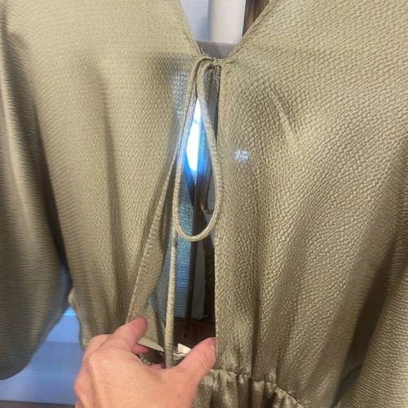 tyche emerald green hammered kimono dress, size small - Picture 5 of 5